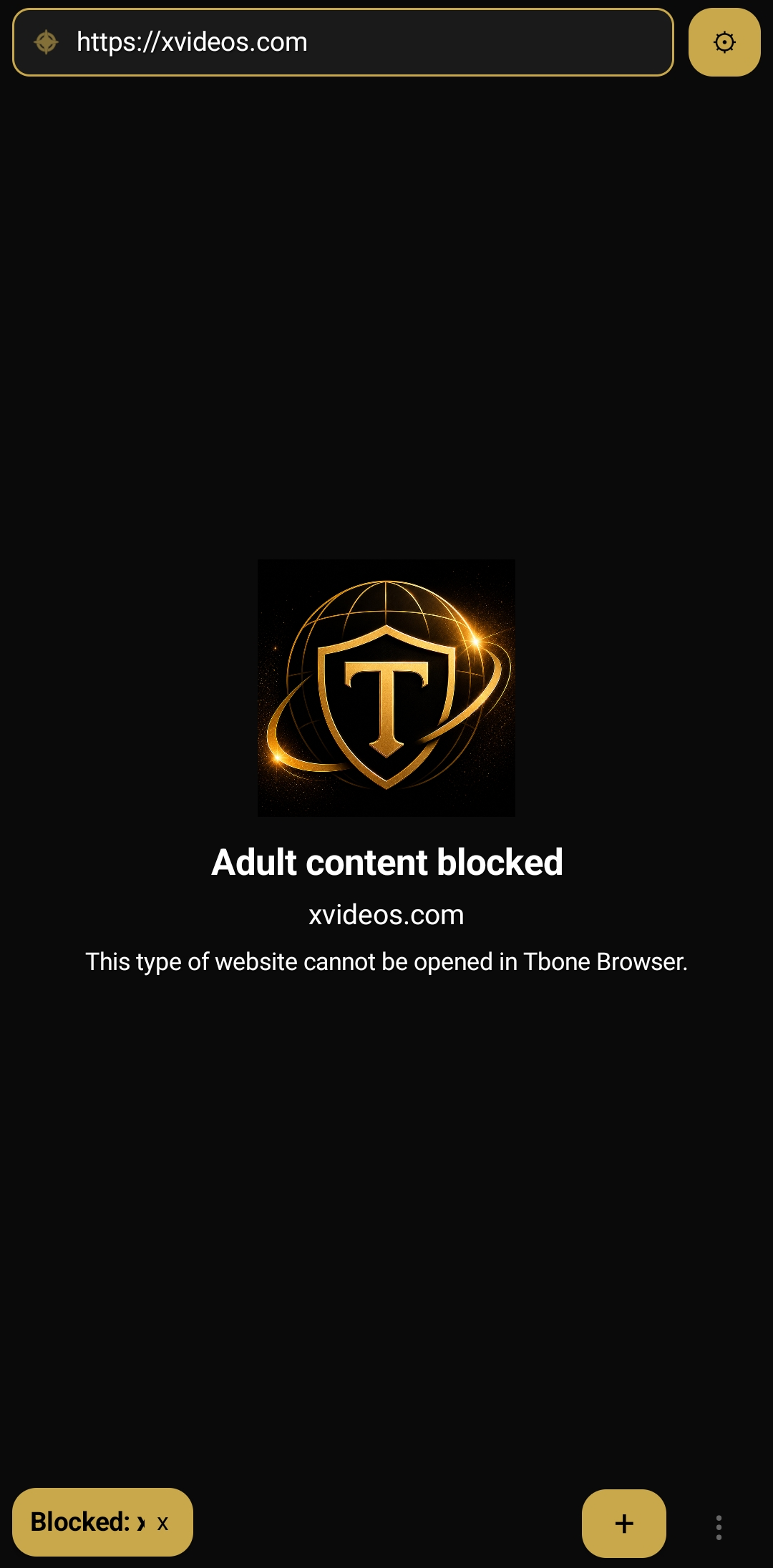 Adult content blocked screen with no bypass option